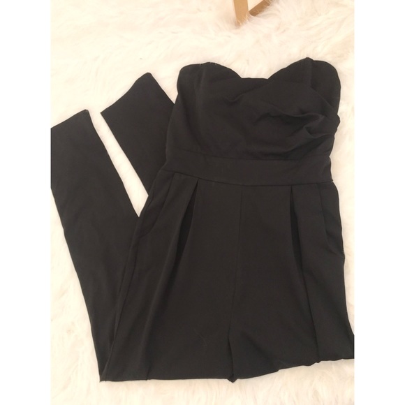 Alythea Pants - Strapless Black Pant Romper